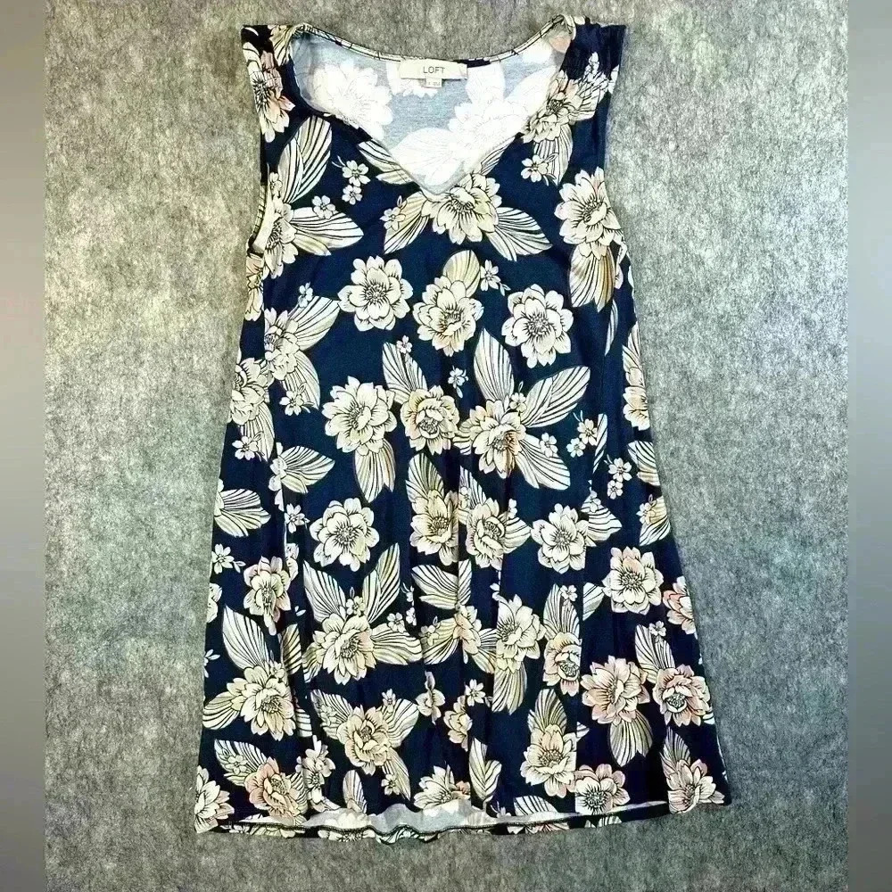 LOFT Floral Sleeveless Dress - Small